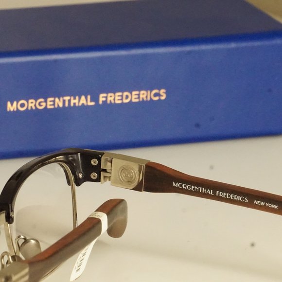 New MORGENTHAL FREDERICS Charlie natural Wood  titanium Eyeglasses   $1300 - Picture 9 of 11